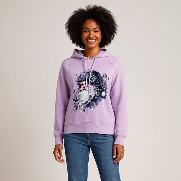Whimsical Santa Lavender Hoodie XL Coquette Soft Girl Fairy Grunge Wintercore - Picture 4 of 10
